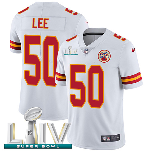 Kansas City Chiefs Nike #50 Darron Lee White Super Bowl LIV 2020 Youth Stitched NFL Vapor Untouchable Limited Jersey